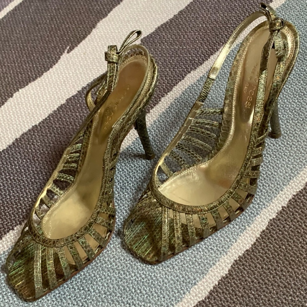 Sergio Rossi strappy golden heels